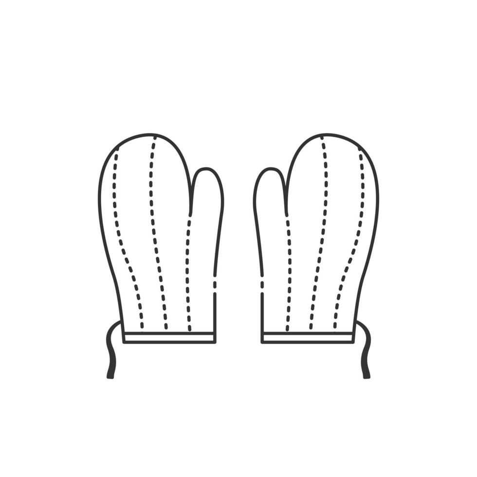 icono de guantes de cocina con estilo de contorno vector