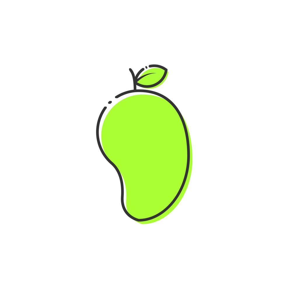 Mango fruit vector isolated. Cartoon mango icon on white background