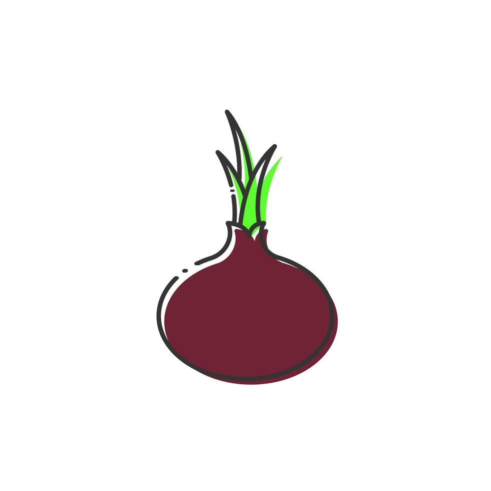 Onion fruit vector isolated. Cartoon Onion icon on white background