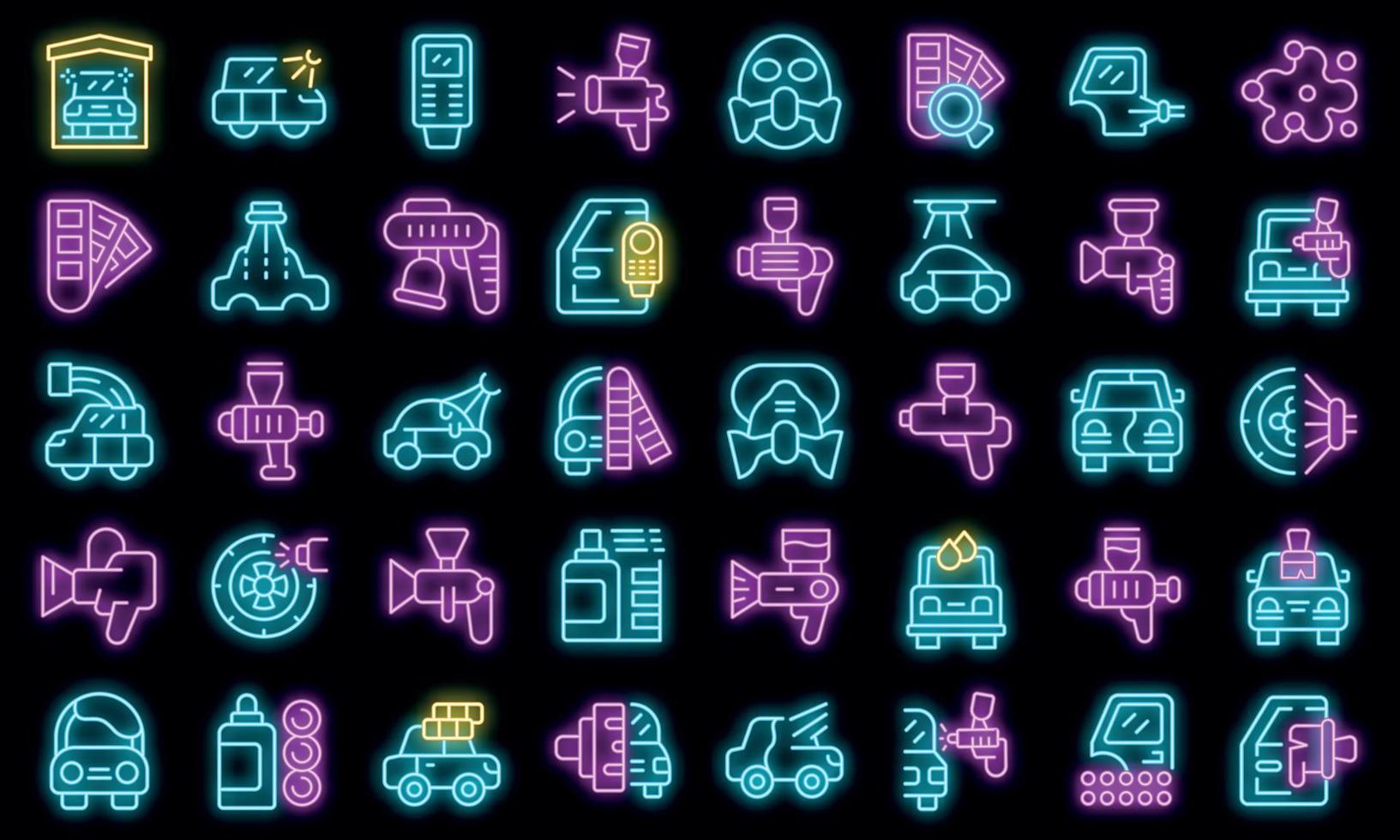 Remodeling icons set outline vector. Interior carpet vector neon