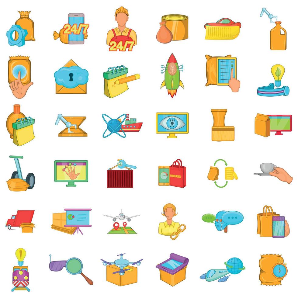 Conjunto de iconos de correo moderno, estilo de dibujos animados vector