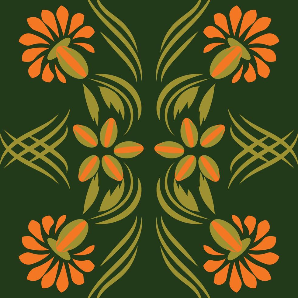 Folk flowers print Floral pattern Ethnic art vector