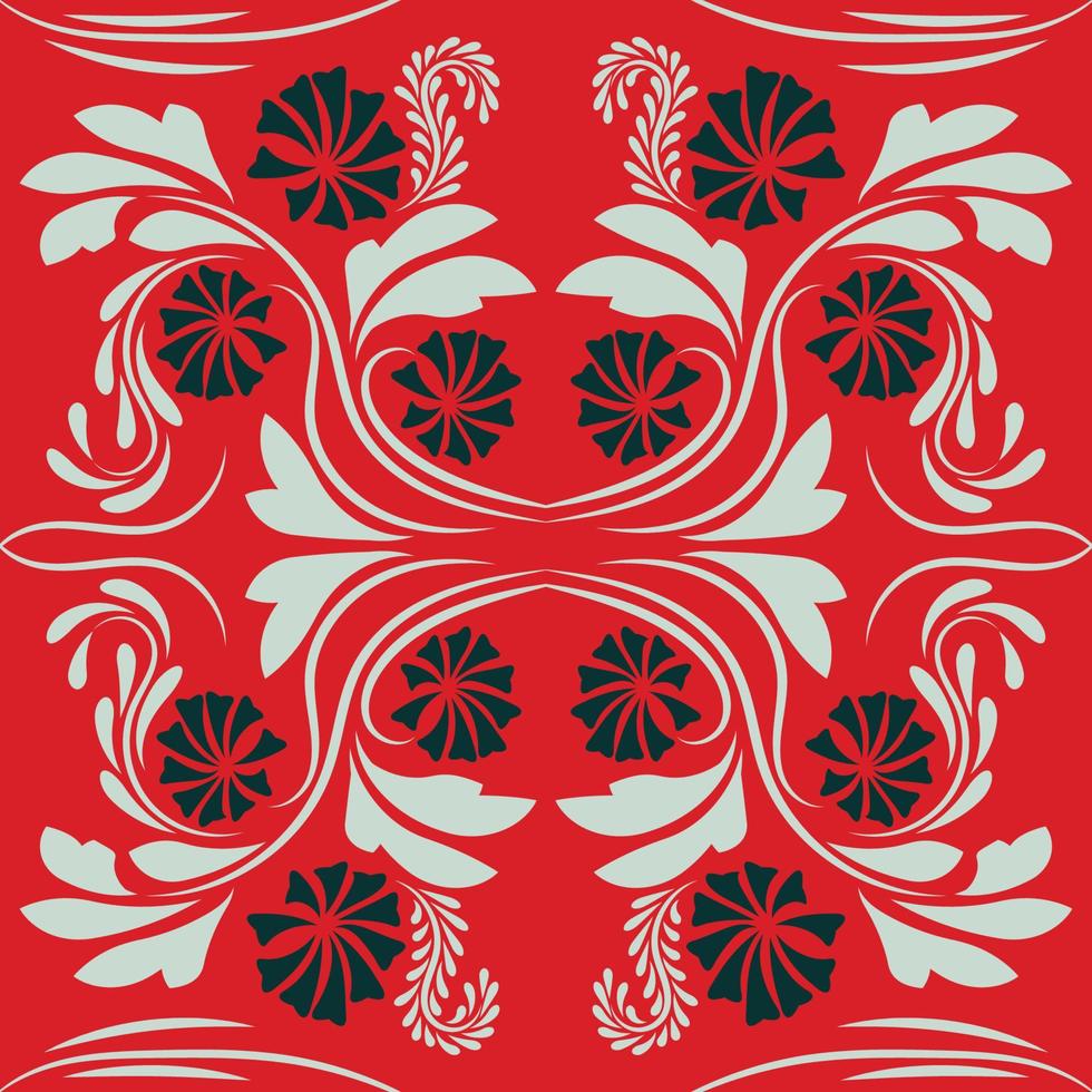 Folk flowers print Floral pattern Ethnic art vector