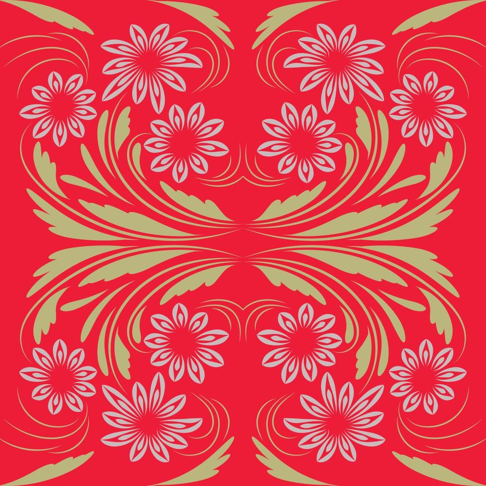 Folk flowers print Floral pattern Ethnic art vector