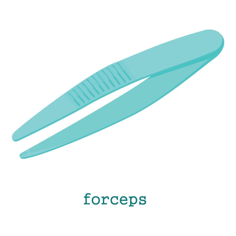 Surgical forceps icon, cartoon style vector