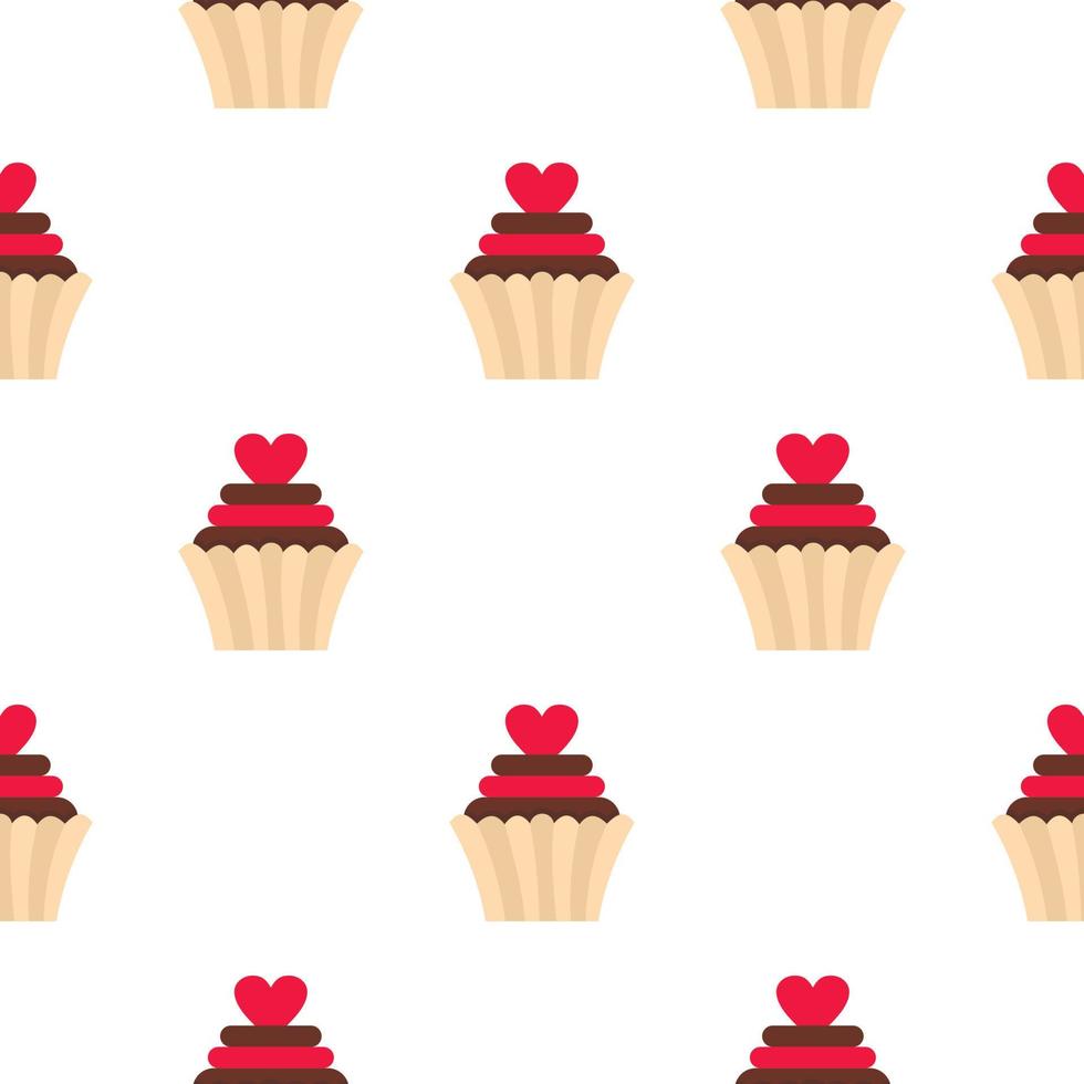 patrón de cupcake de San Valentín sin costuras vector