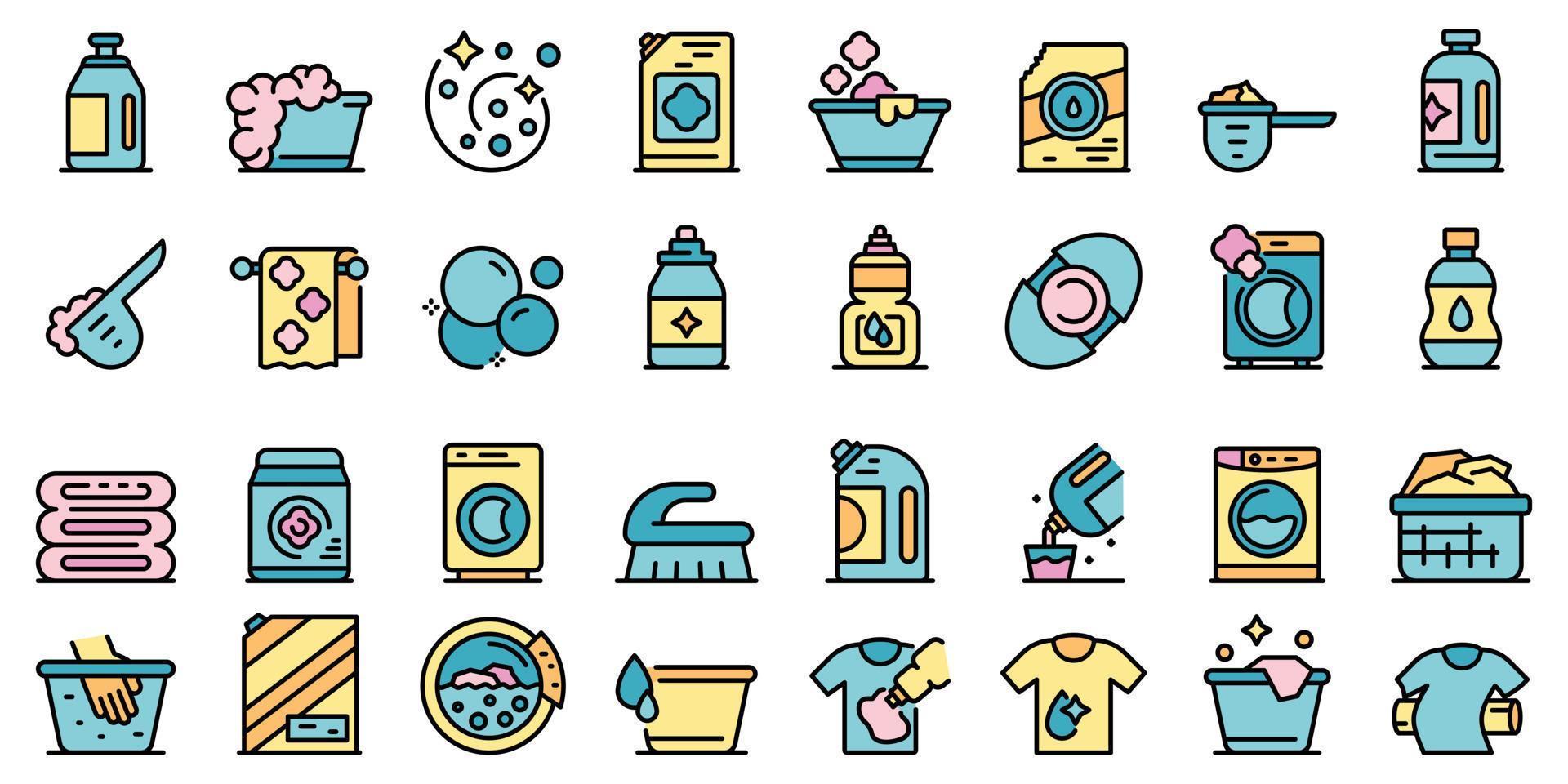 Softener icons set vector flat