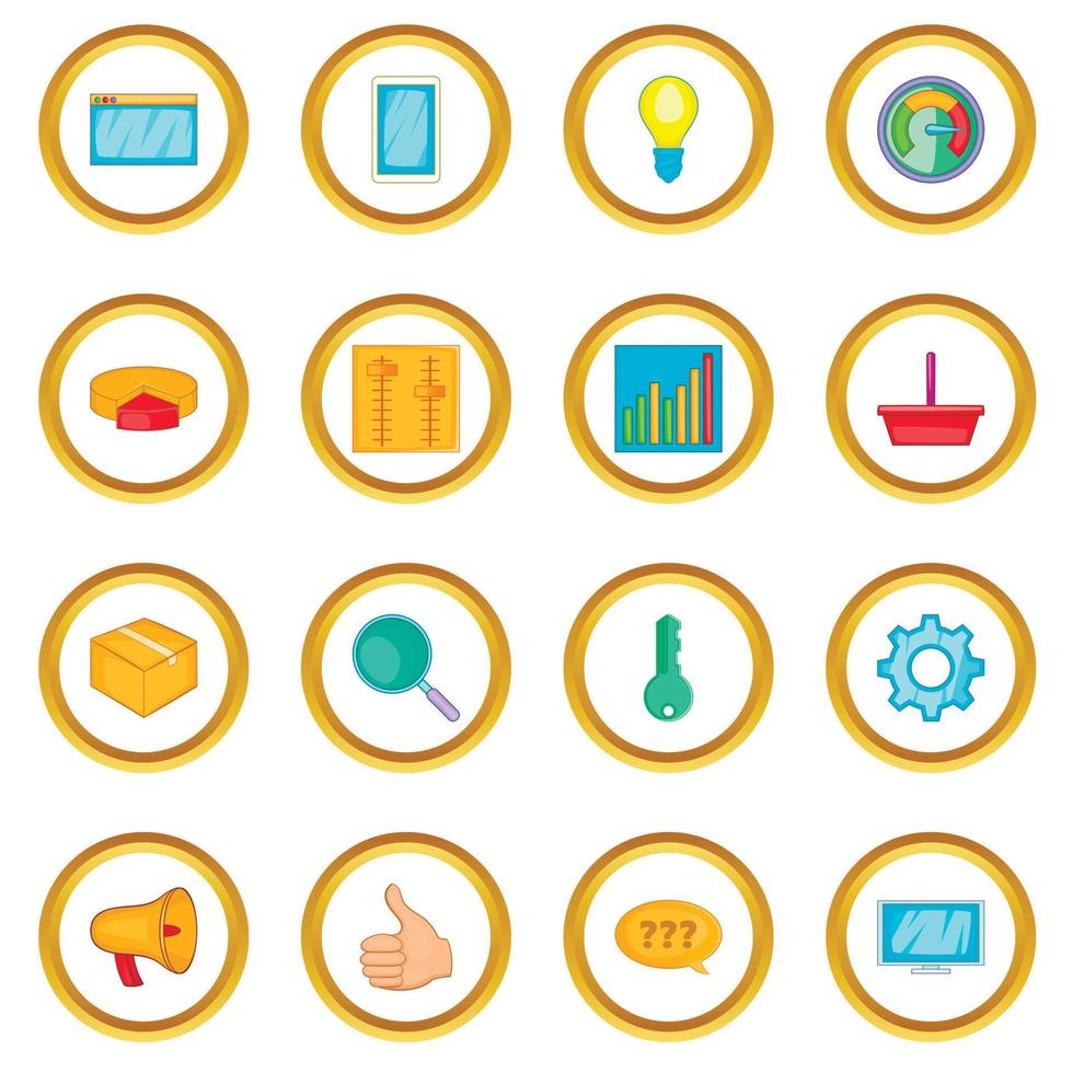 Marketing icons circle vector