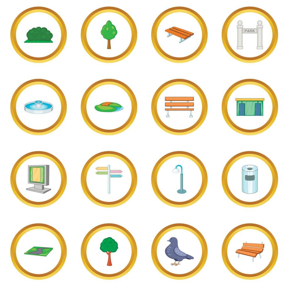 Park icons circle vector