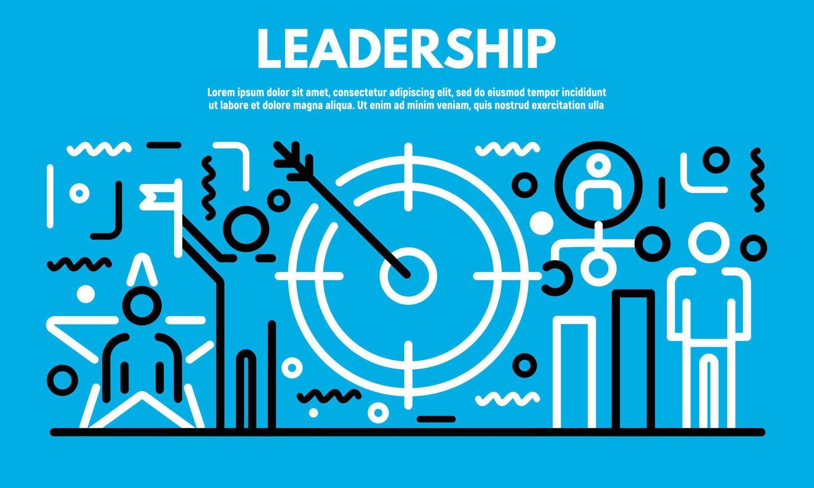 Leadership banner, outline style vector