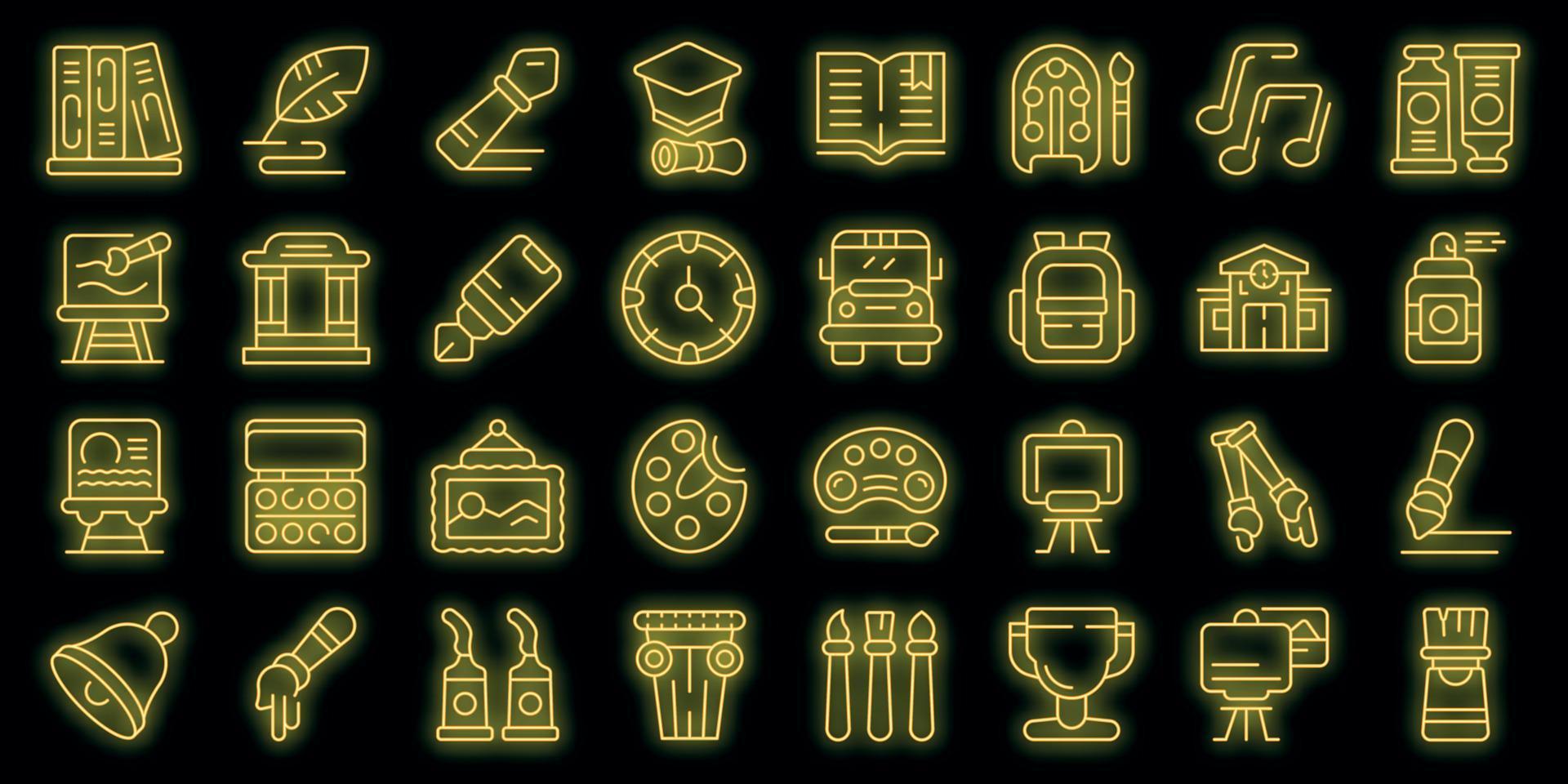 Painting school icon outline vector. Class student vector neon