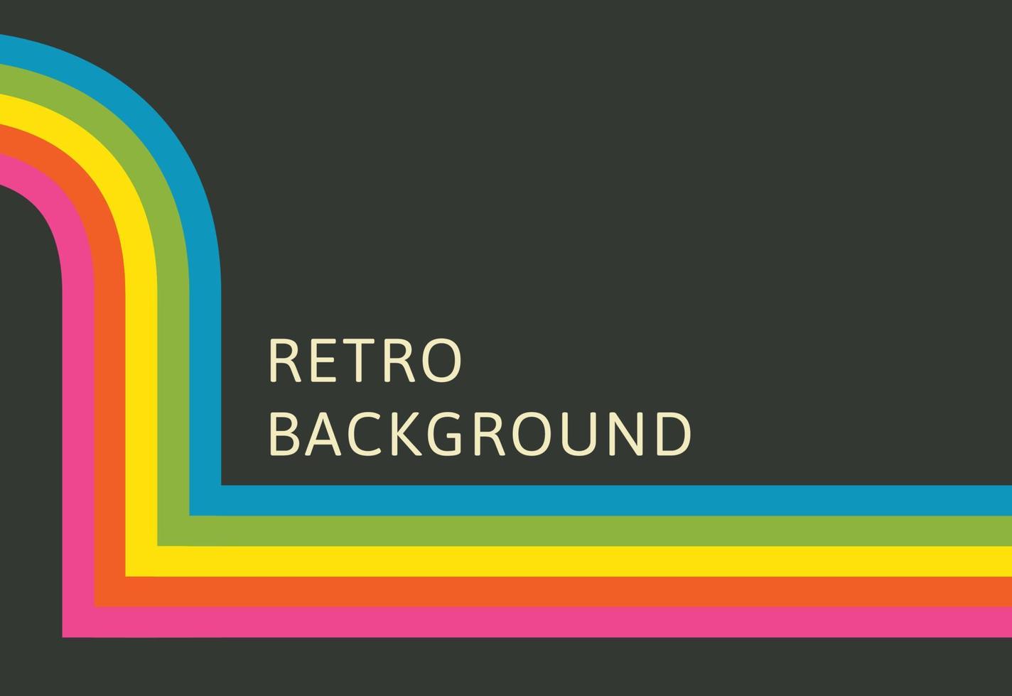 Retro Vintage Background Black with Color Strips vector