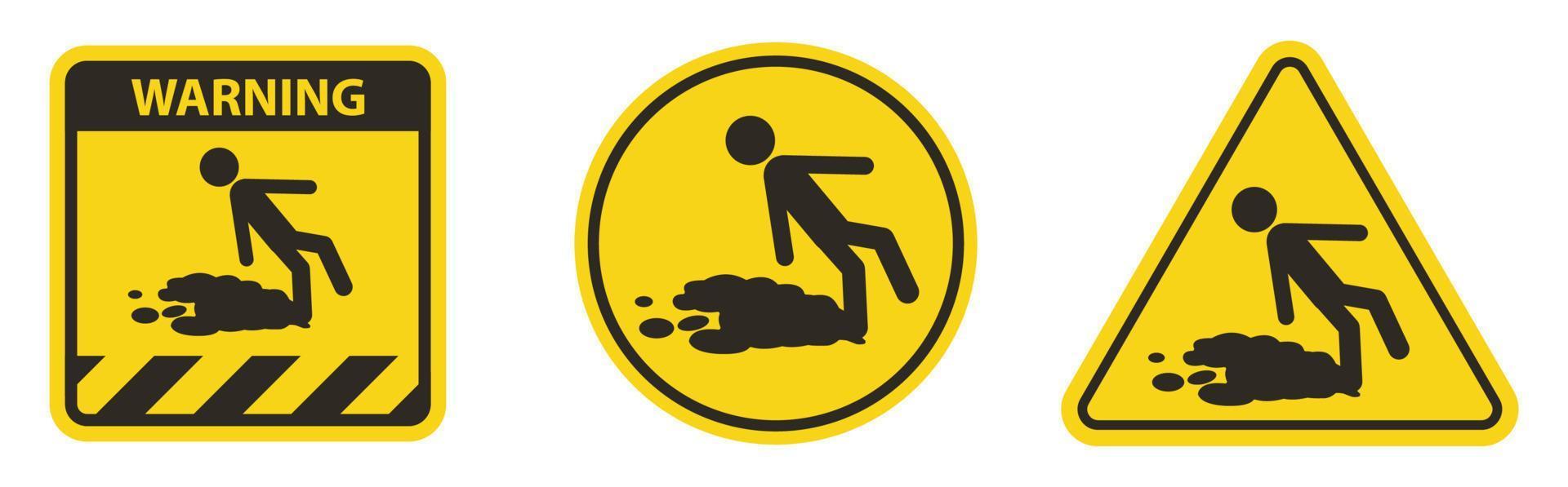 Caution Beware Slippery Surface Symbol Isolate On White Background vector