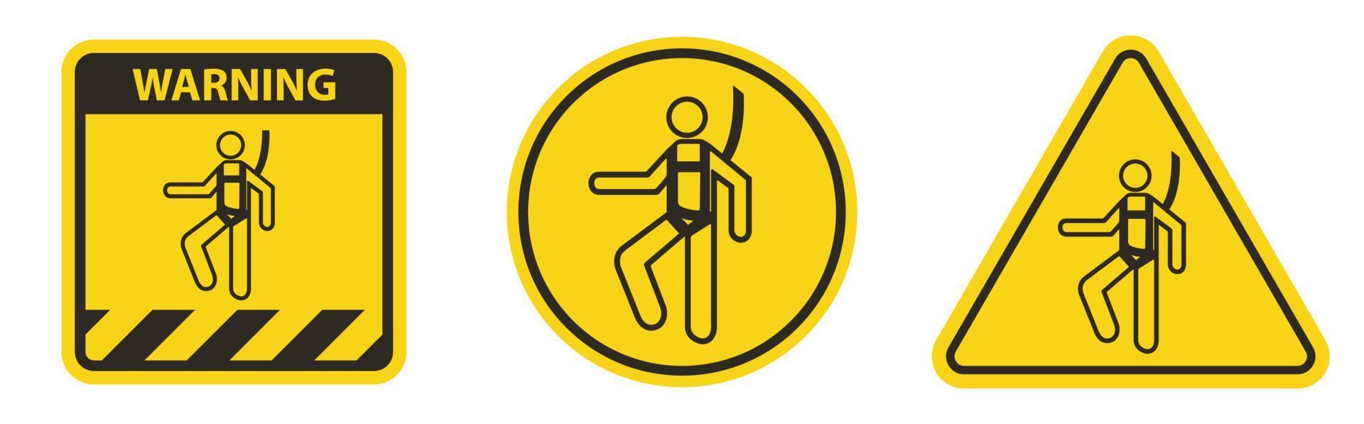 Symbol Wear Safety Harness Sign Isolate On White Background,Vector Illustration EPS.10 vector