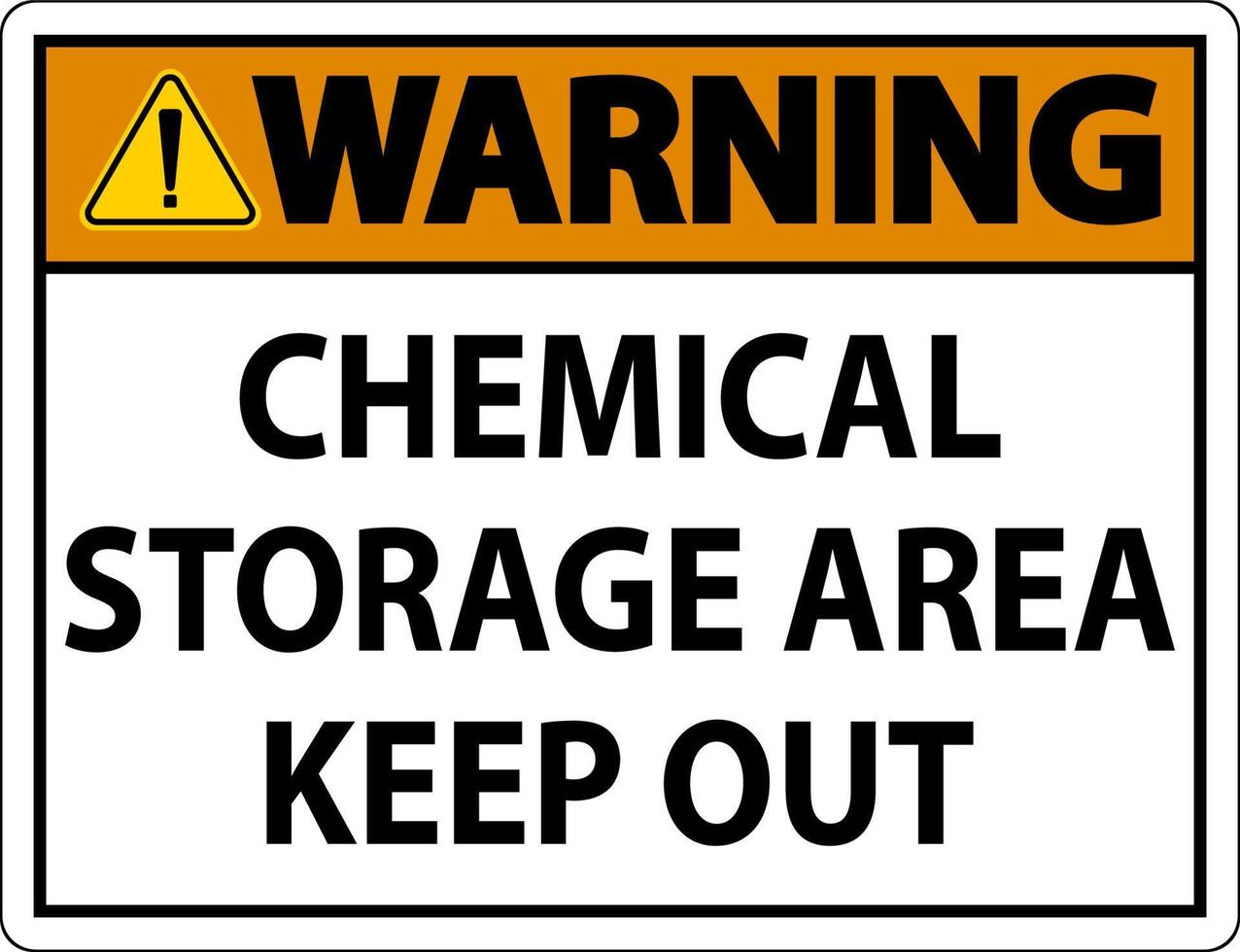 Warning Chemical Storage Area Keep Out Sign vector