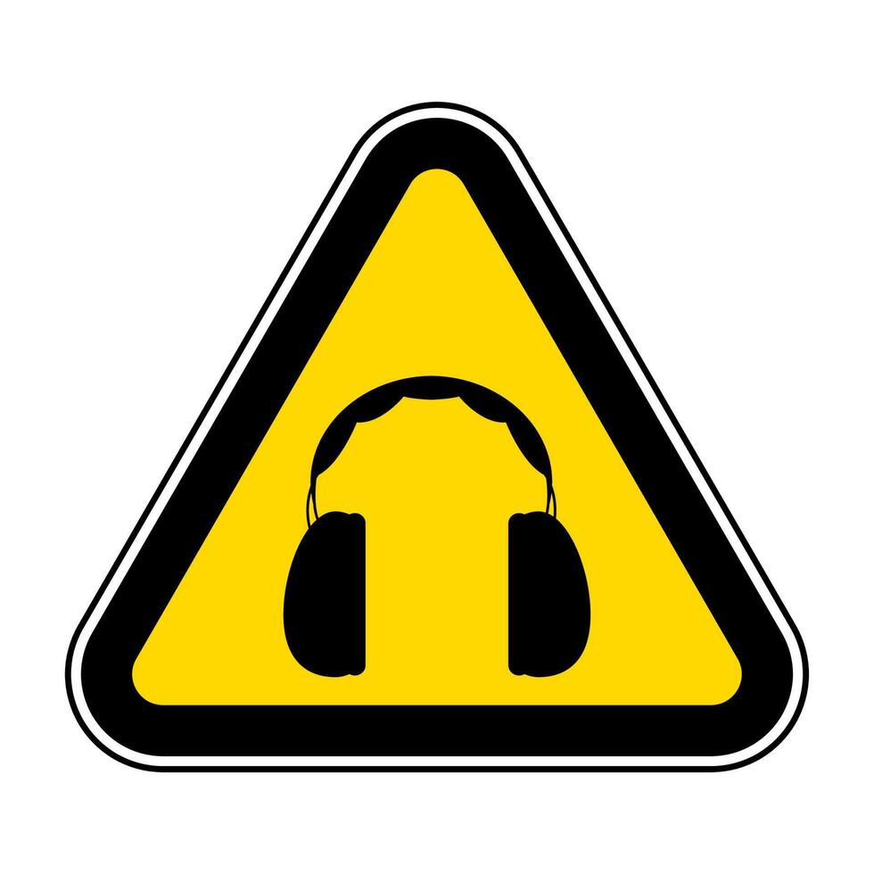 No se requiere protección para los oídos, por favor, quítese los auriculares. vector