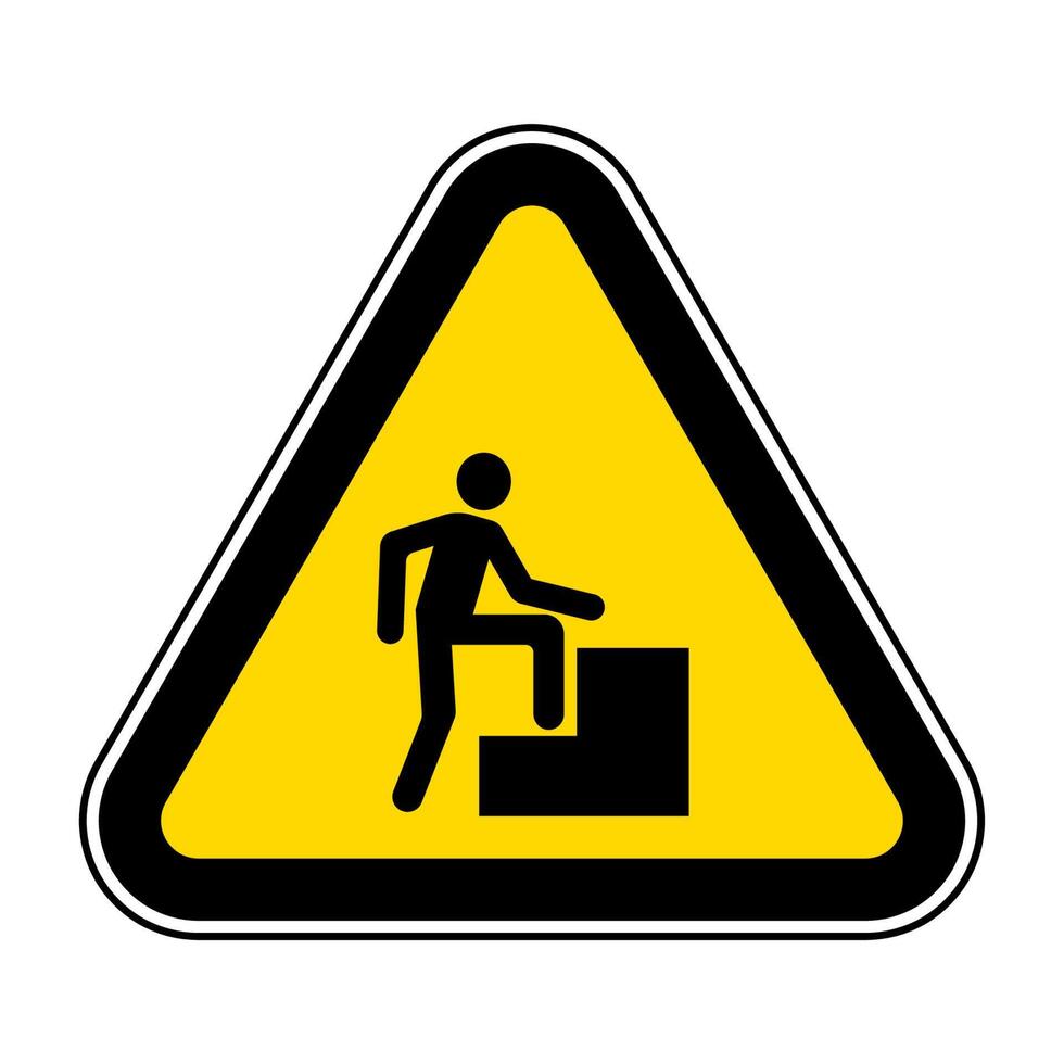 Caution Step Up Sign On White Background vector