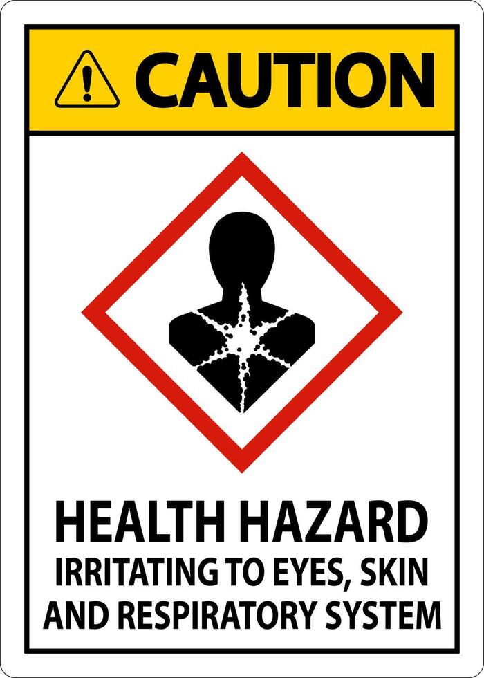 Caution Health Hazard GHS Sign On White Background vector