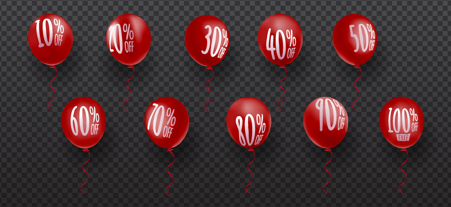 Free Vector  Sticker template with many balloons isolated