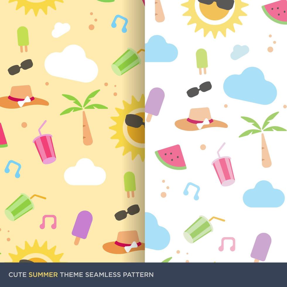 Cute summer theme seamless pattern vector