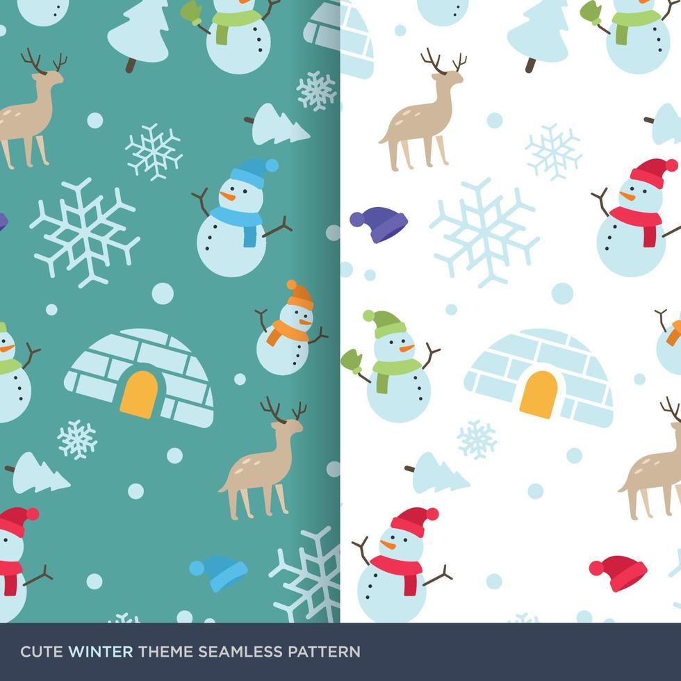 Cute winter seamless pattern vector