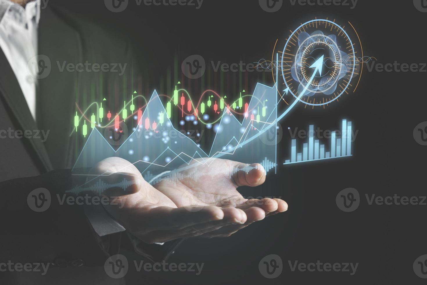 Businessman planning and strategy. Analysing trading of exchange. Financial and banking photo