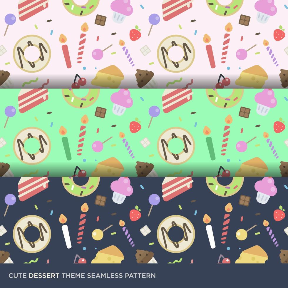 Cute cake and candy seamless pattern vector