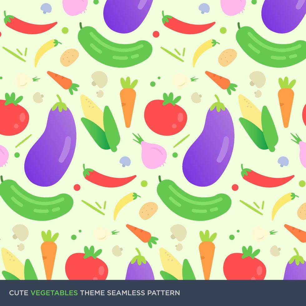 Lindo vector de patrones sin fisuras de verduras