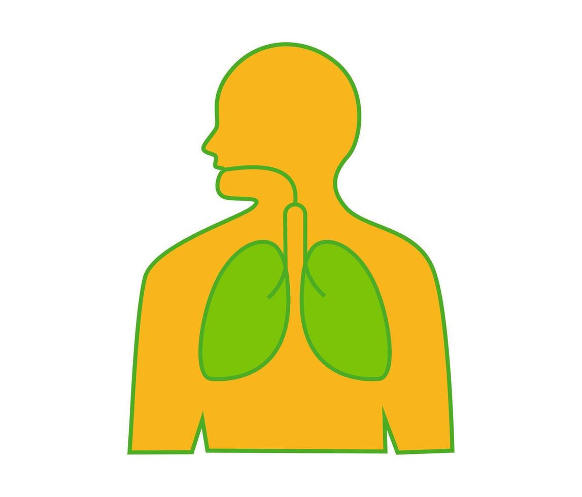 diseño vectorial, ilustración, icono o símbolo para la forma de un pulmón humano vector