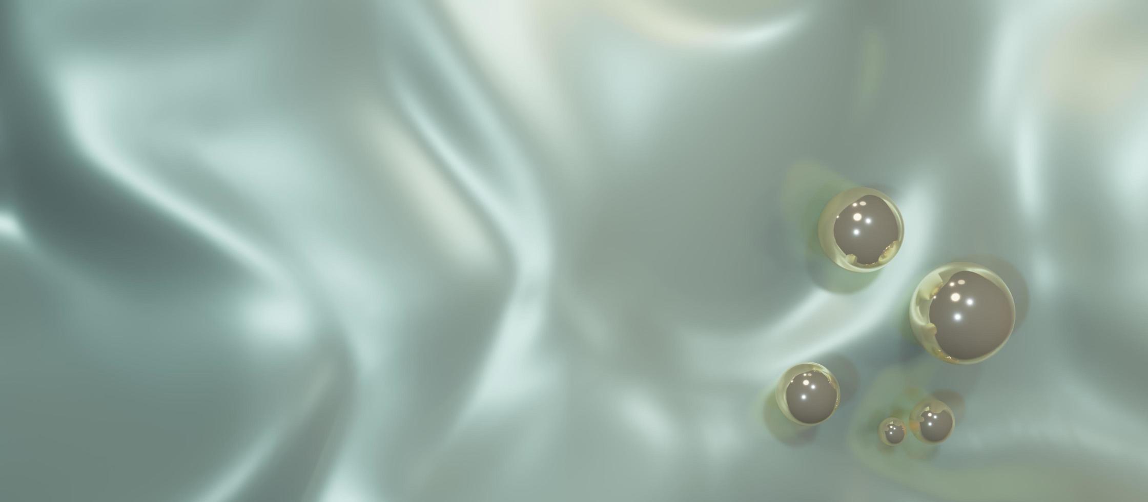 silk texture shiny background and pearls and crystals 3d illustration photo