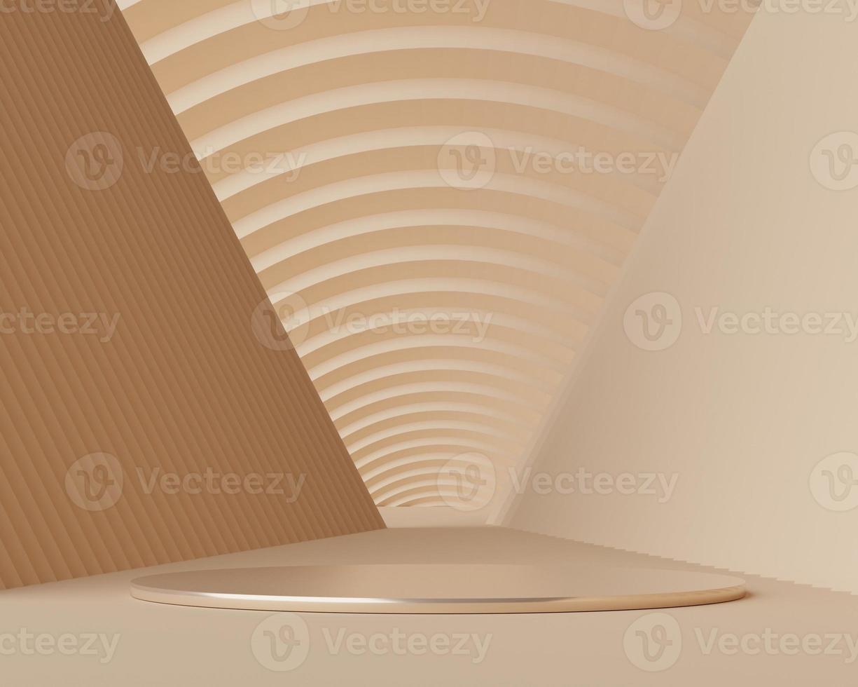 3D Abstract background of empty podium display for products and cosmetic presentation and mock up. Pastel pedestal or showcase with minimal geometry shapes. Colorful scene. photo