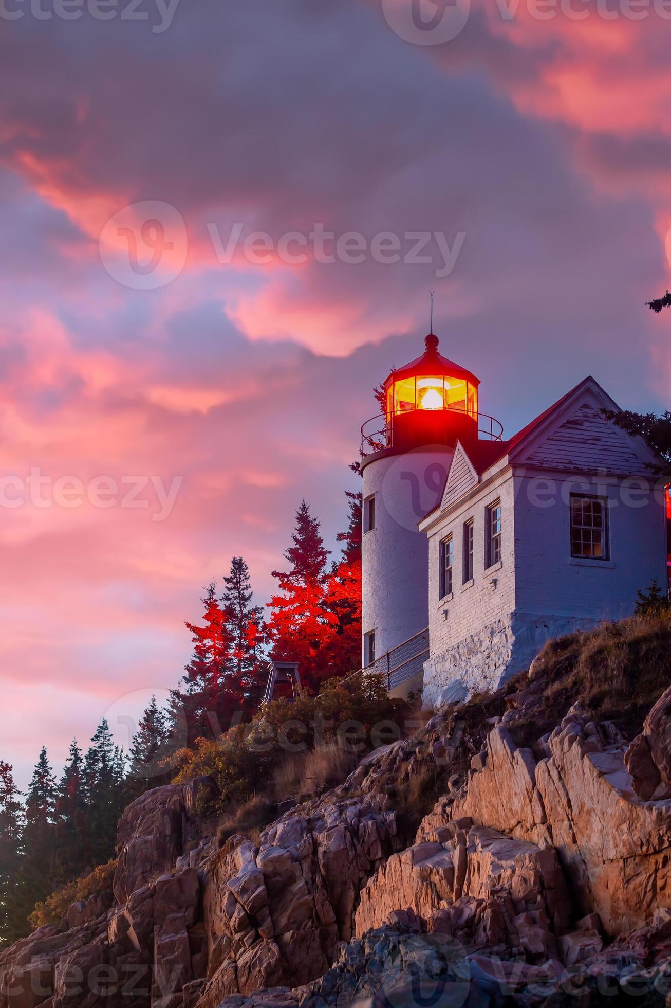 Bass Harbor Lighthouse in Maine 8354257 Stock Photo at Vecteezy