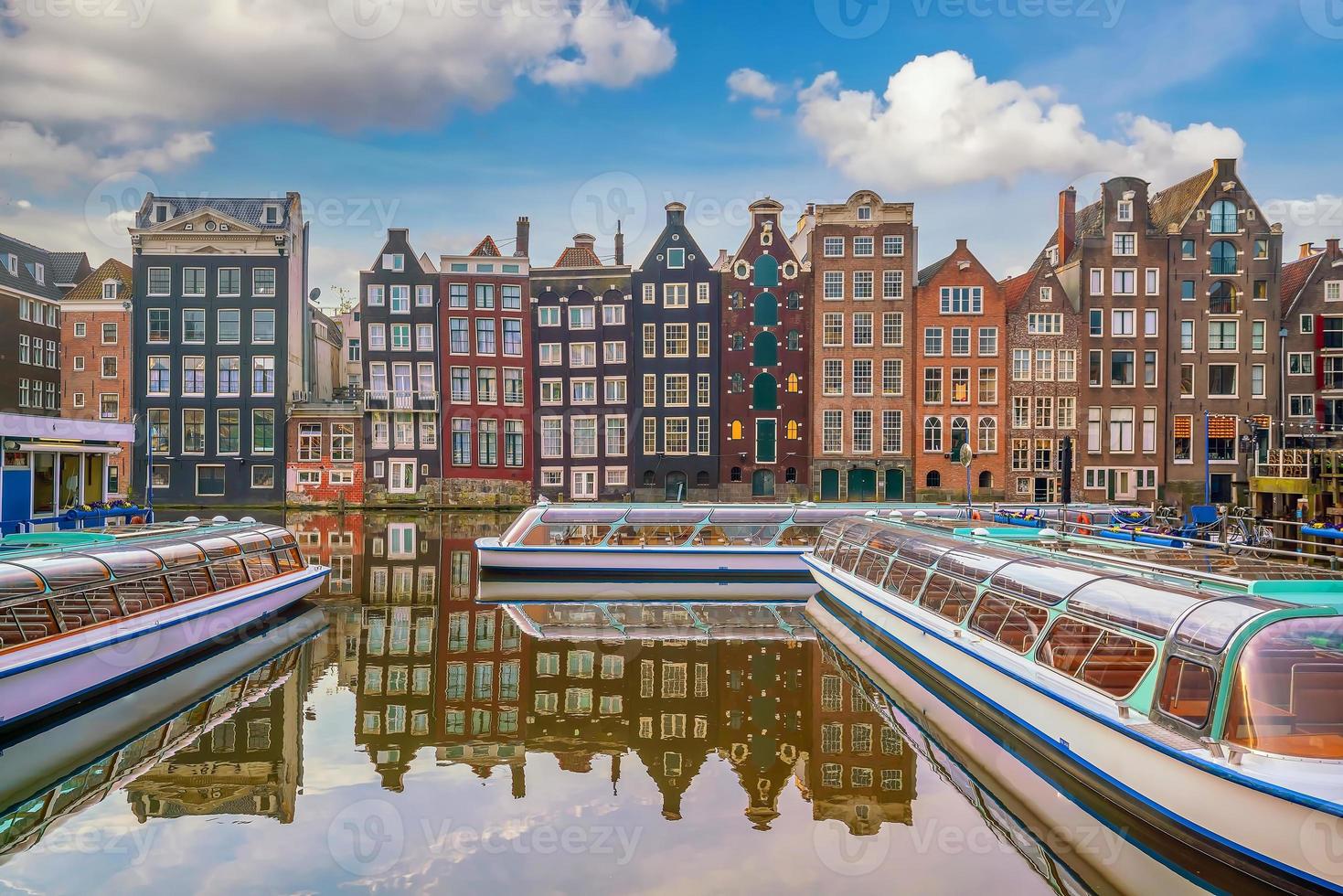 amsterdam centro de la ciudad horizonte paisaje urbano de países bajos foto