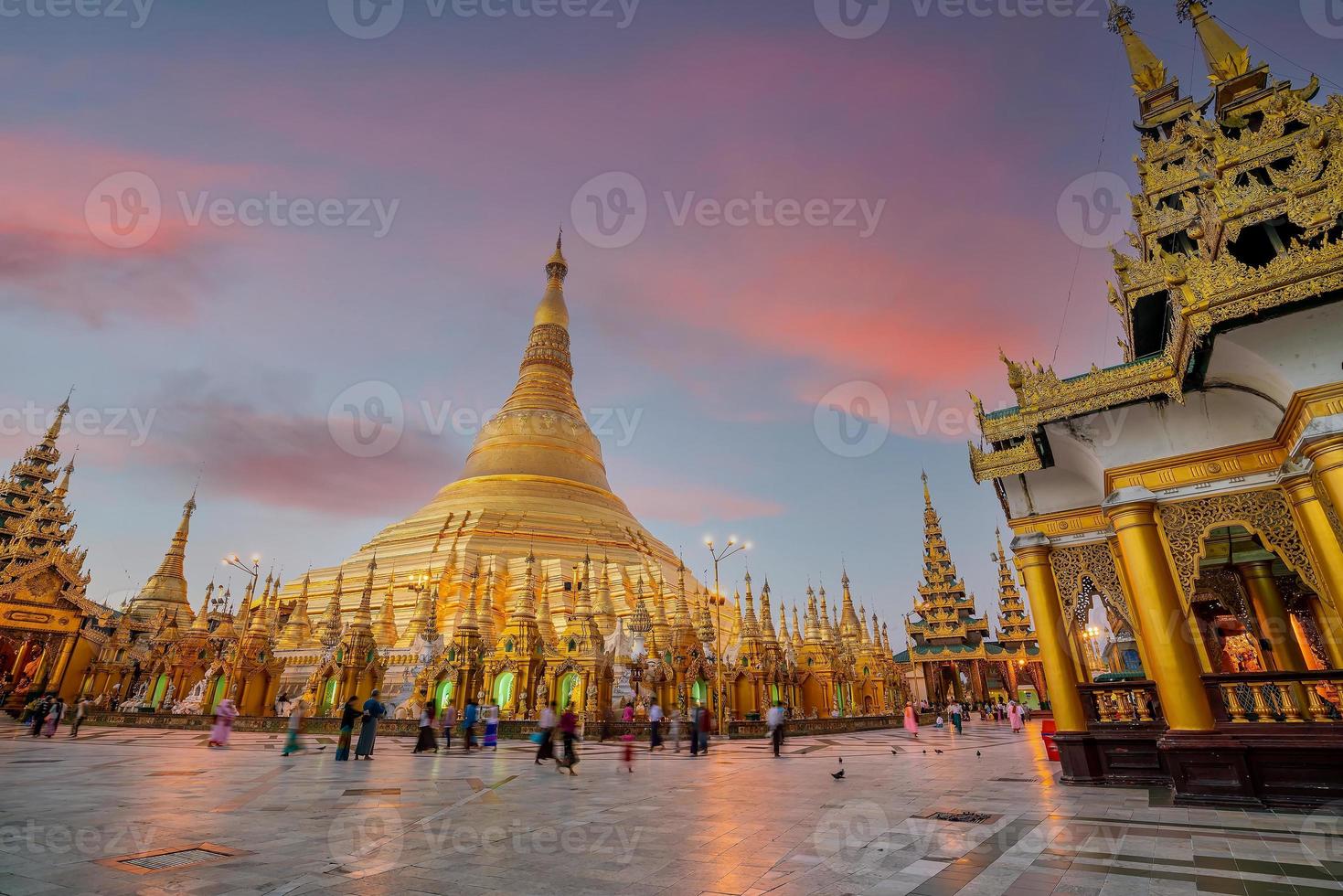 Shwedagon Pagoda in Yangon city, Myanmar photo