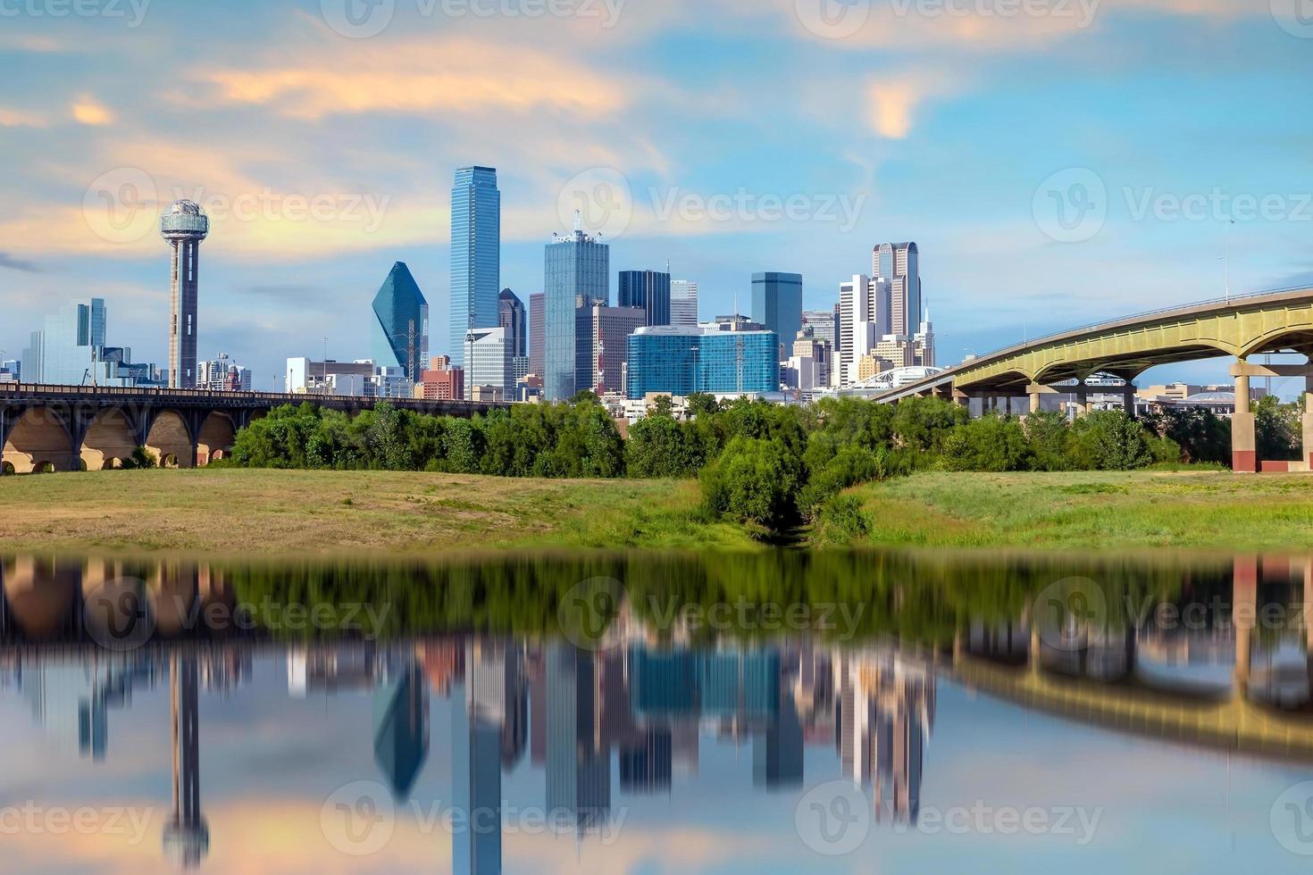 Dallas city downtown skyline cityscape of Texas USA photo