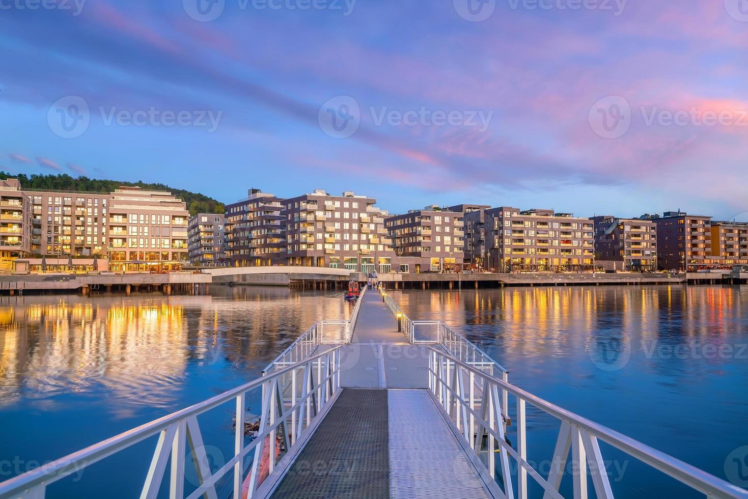 oslo centro ciudad horizonte paisaje urbano en noruega foto