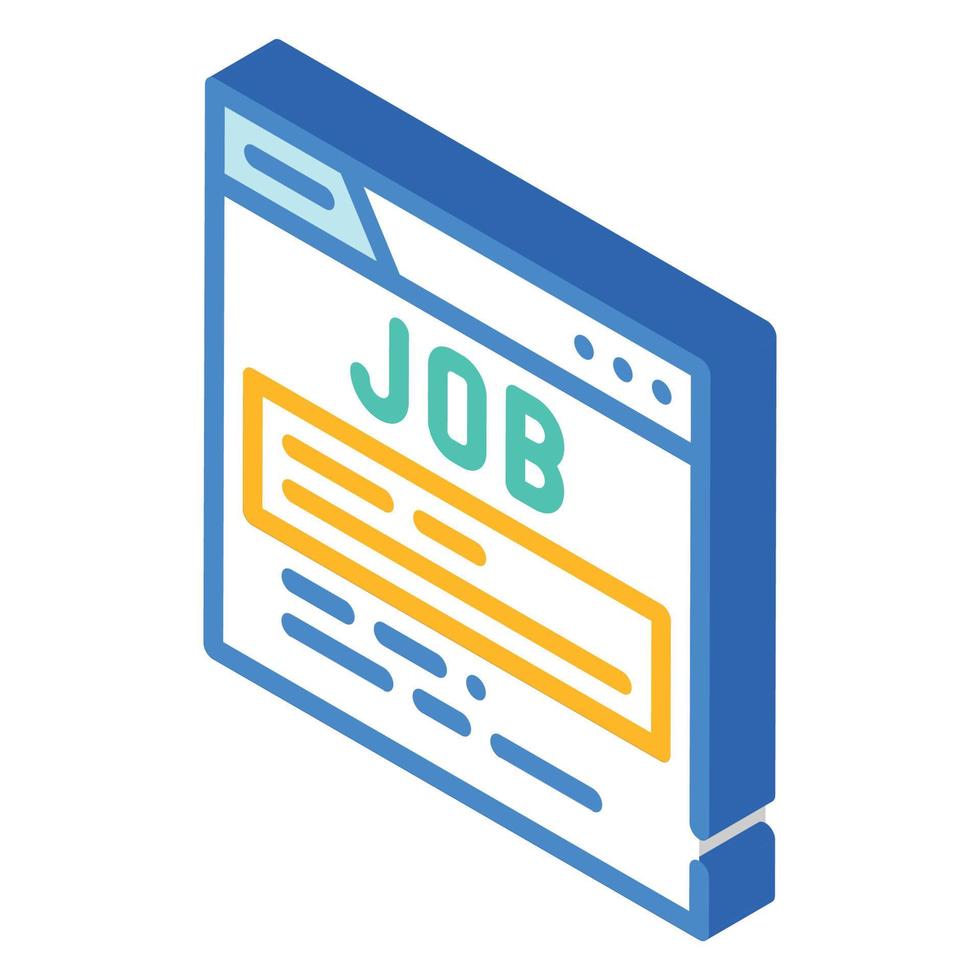 job search web site isometric icon vector illustration