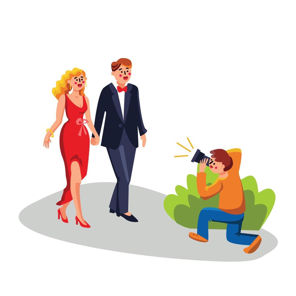 Celebrities Photograph Paparazzi From Bush Vector Illustration