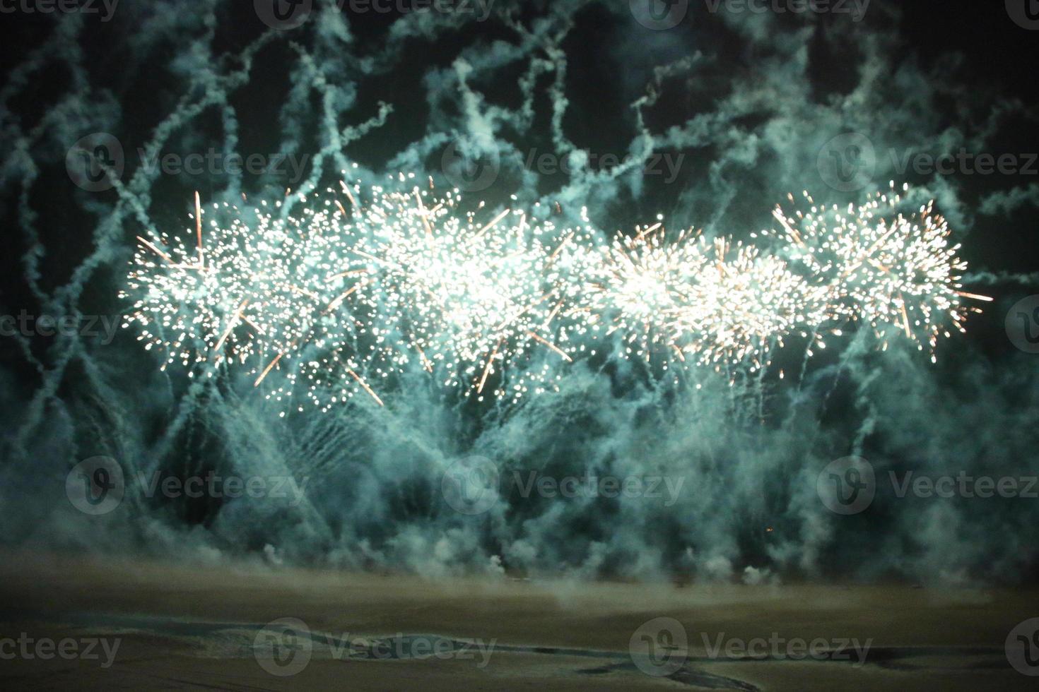 A view of a Fireworks Display on Blackpool Pleasure Beech photo