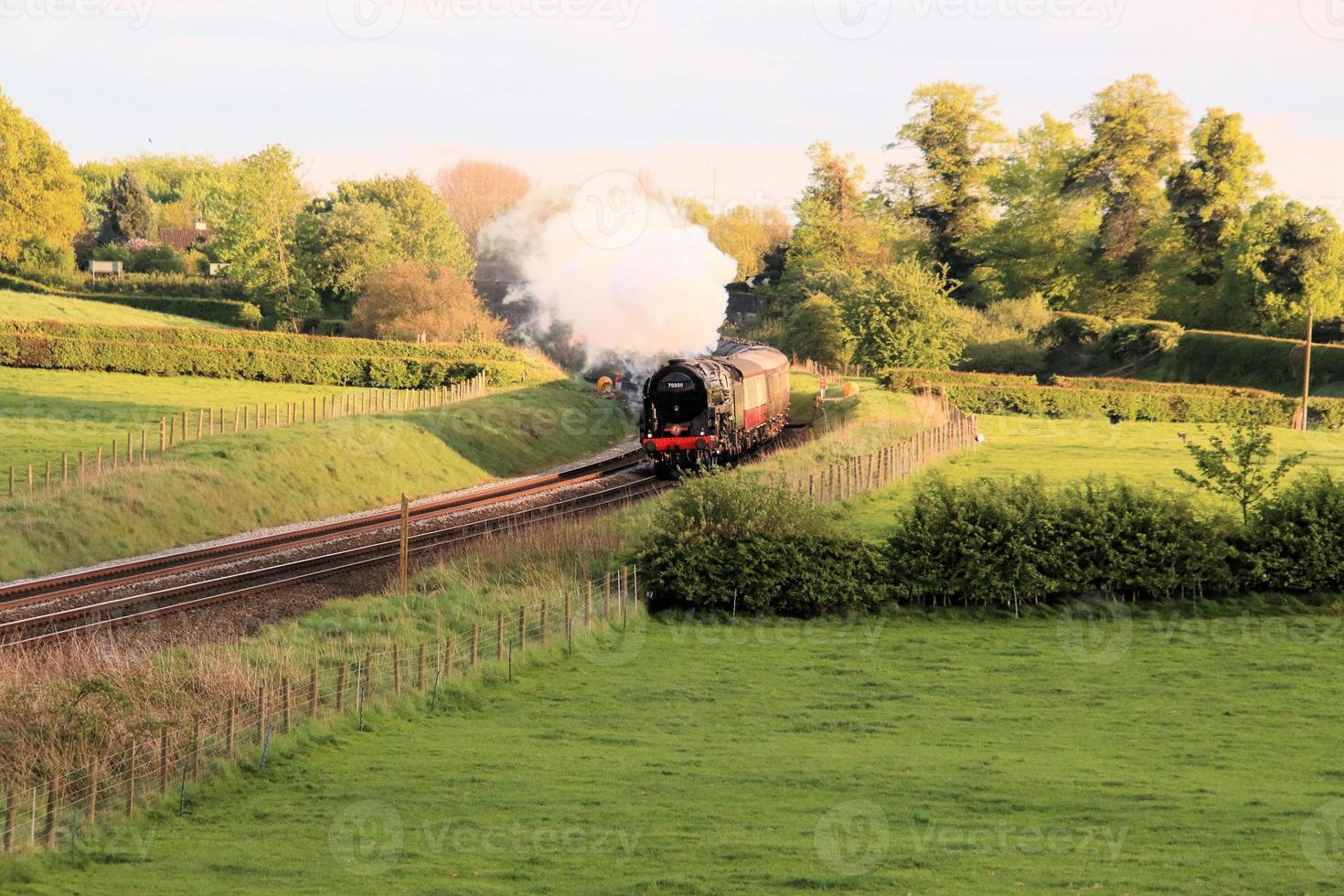 A close up of a Steam Train approaching Whitchurch in Shropshire photo