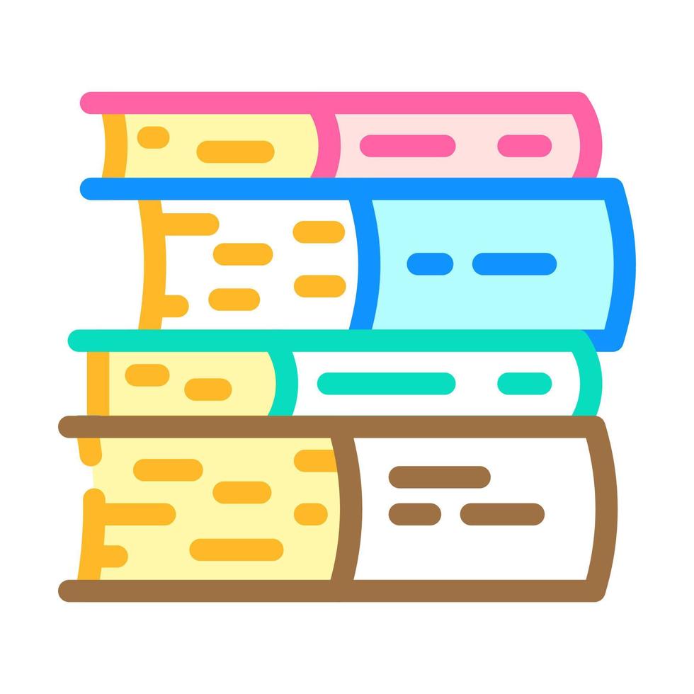 pile books color icon vector illustration