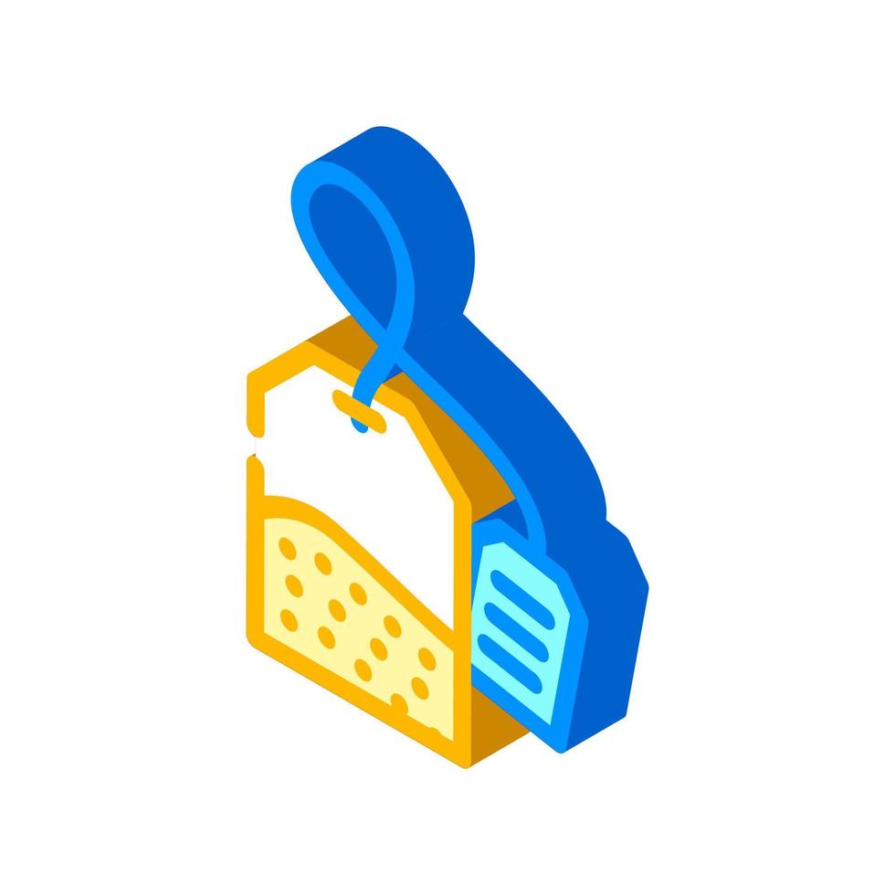 bag of tea isometric icon vector illustration