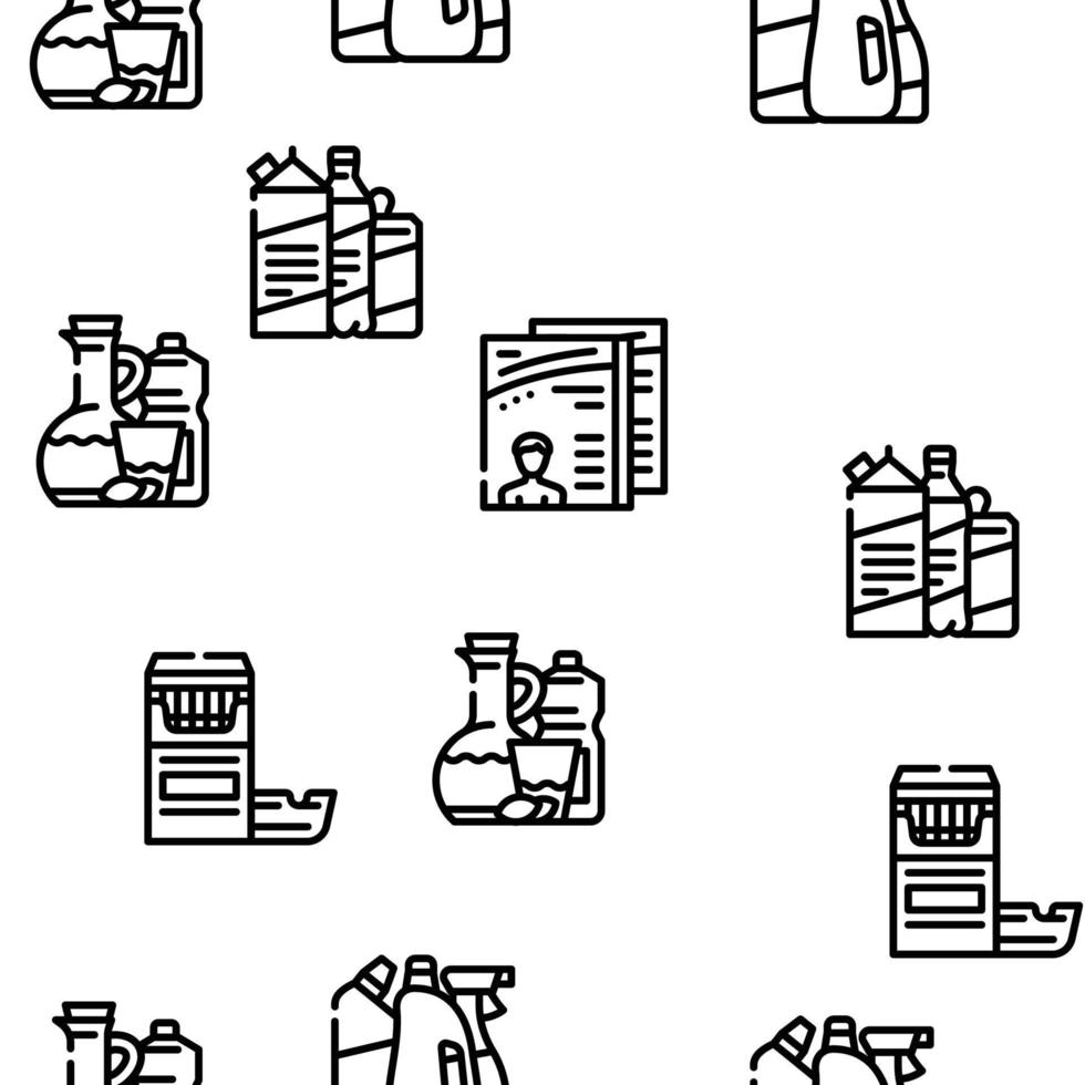 Supermarket Selling Department Vector Seamless Pattern