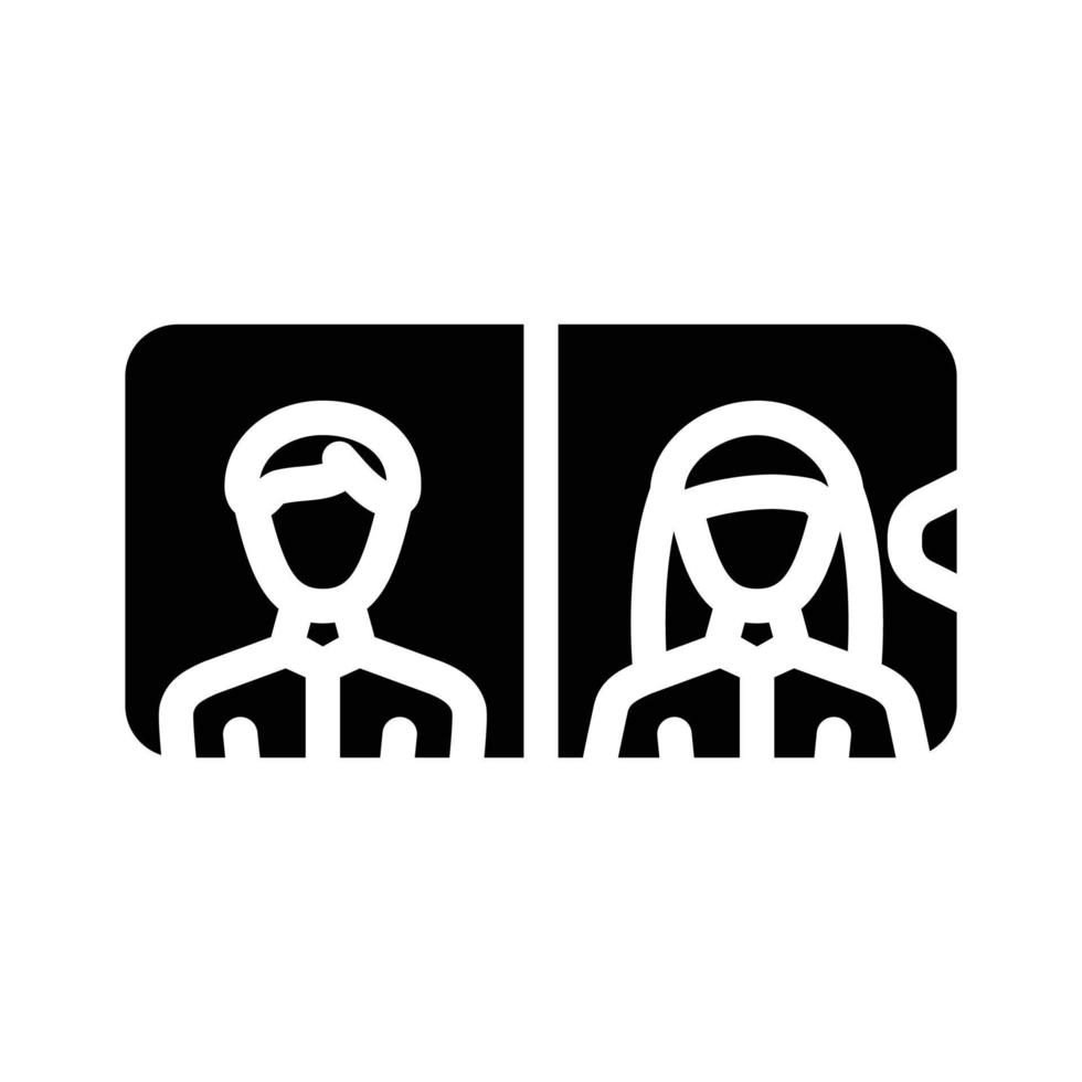 conference via mobile glyph icon vector illustration