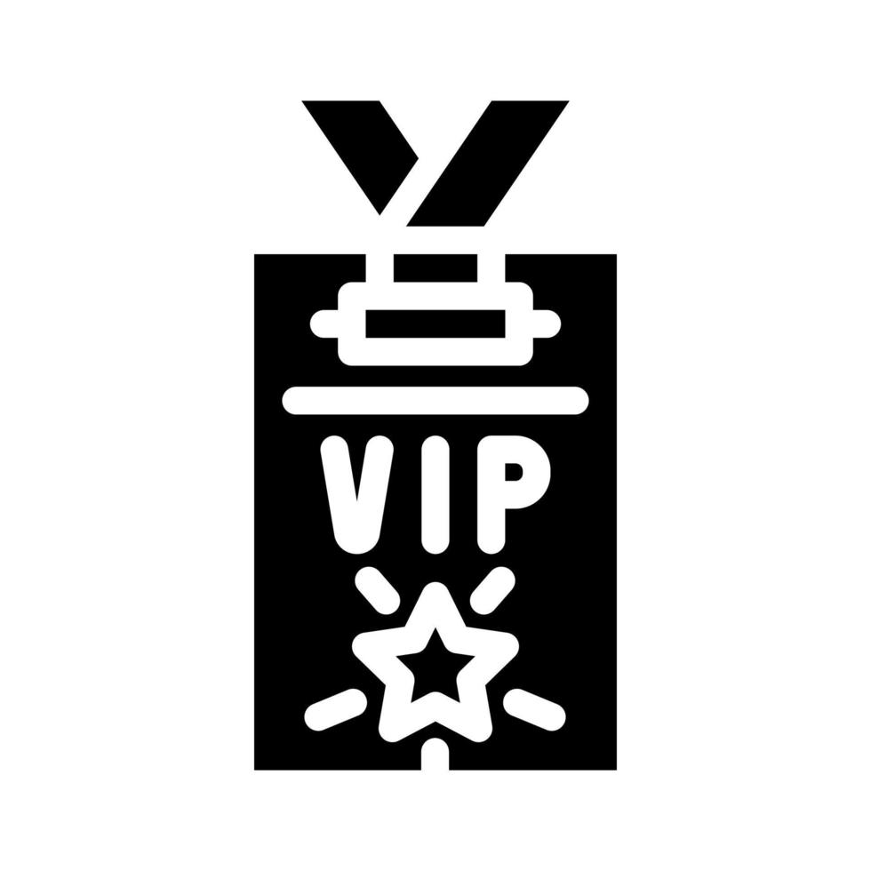 signo de ilustración de vector de icono de glifo de tarjeta vip