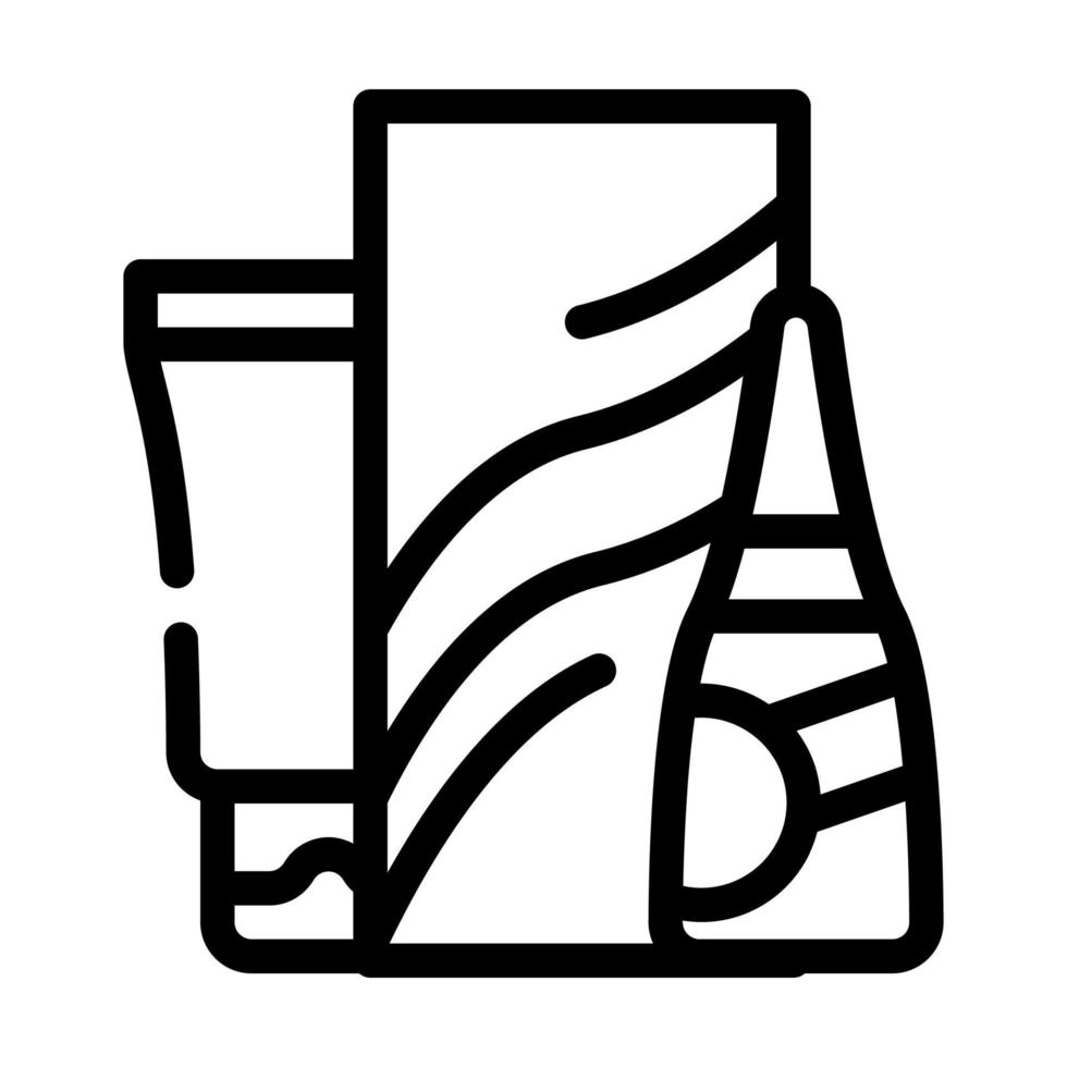 ilustración de vector de icono de línea de jabón y limpiador de manos