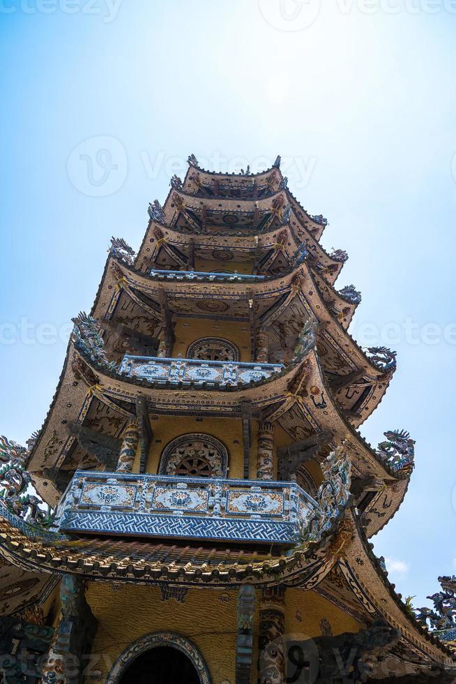 Linh Phuoc Pagoda in Da Lat, Vietnam. Dalat's famous landmark, buddhist porcelain glass temple. Linh Phuoc Pagoda in Dalat Vietnam also called Dragon Pagoda. photo