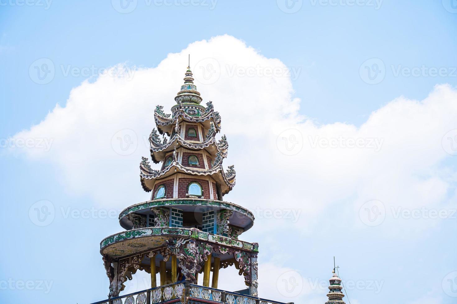 Linh Phuoc Pagoda in Da Lat, Vietnam. Dalat's famous landmark, buddhist porcelain glass temple. Linh Phuoc Pagoda in Dalat Vietnam also called Dragon Pagoda. photo