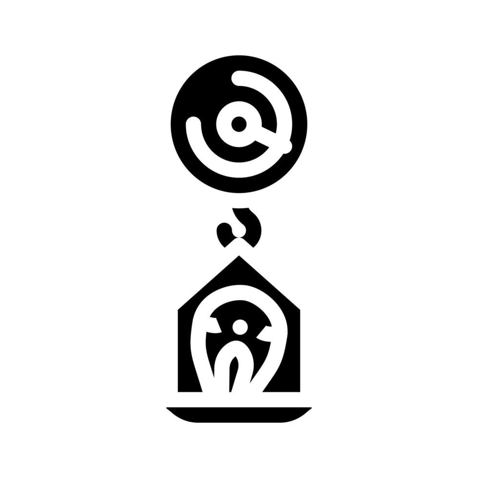 scales with fish glyph icon vector illustration