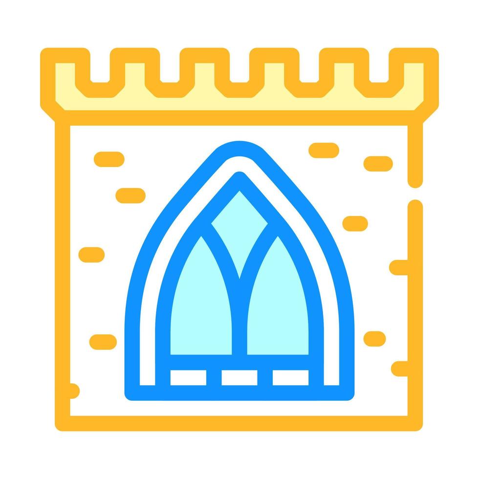 window of ancient castle color icon vector illustration